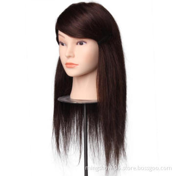 Competition training mannequin human hair head 16 brown color